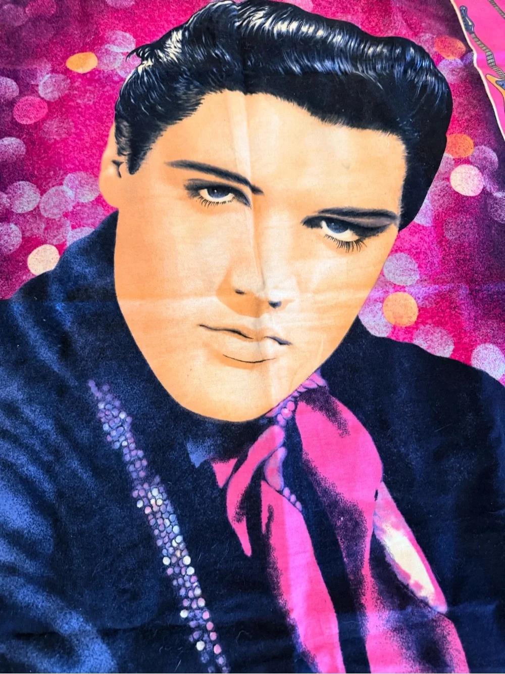 Vintage 70s 80s RT Elvis Presley 100% Cotton Tapestry Wall Hanging 53x35